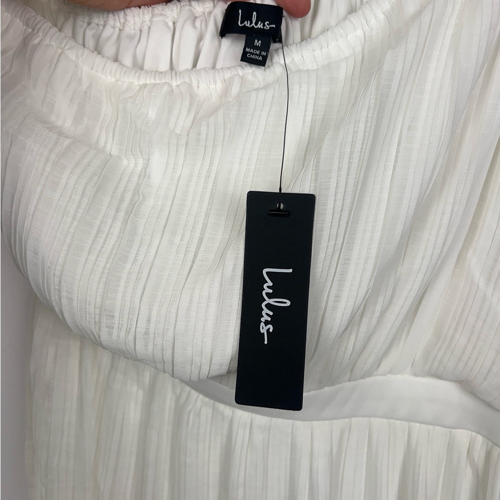 Lulus White One Shoulder Pleated M Midi Dress Long Sleeve Grecian Goddess
Style - Picture 12 of 12